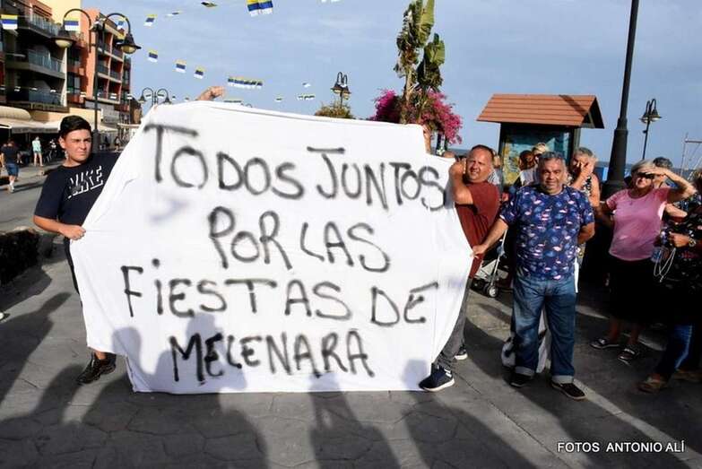 Imagen de la manifestación de este martes en Melenara (Foto TA)